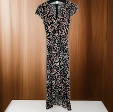 Forest Fairy Grunge Whimsigoth Babydoll Romantic Asymmetric Cottage Midi Dress S