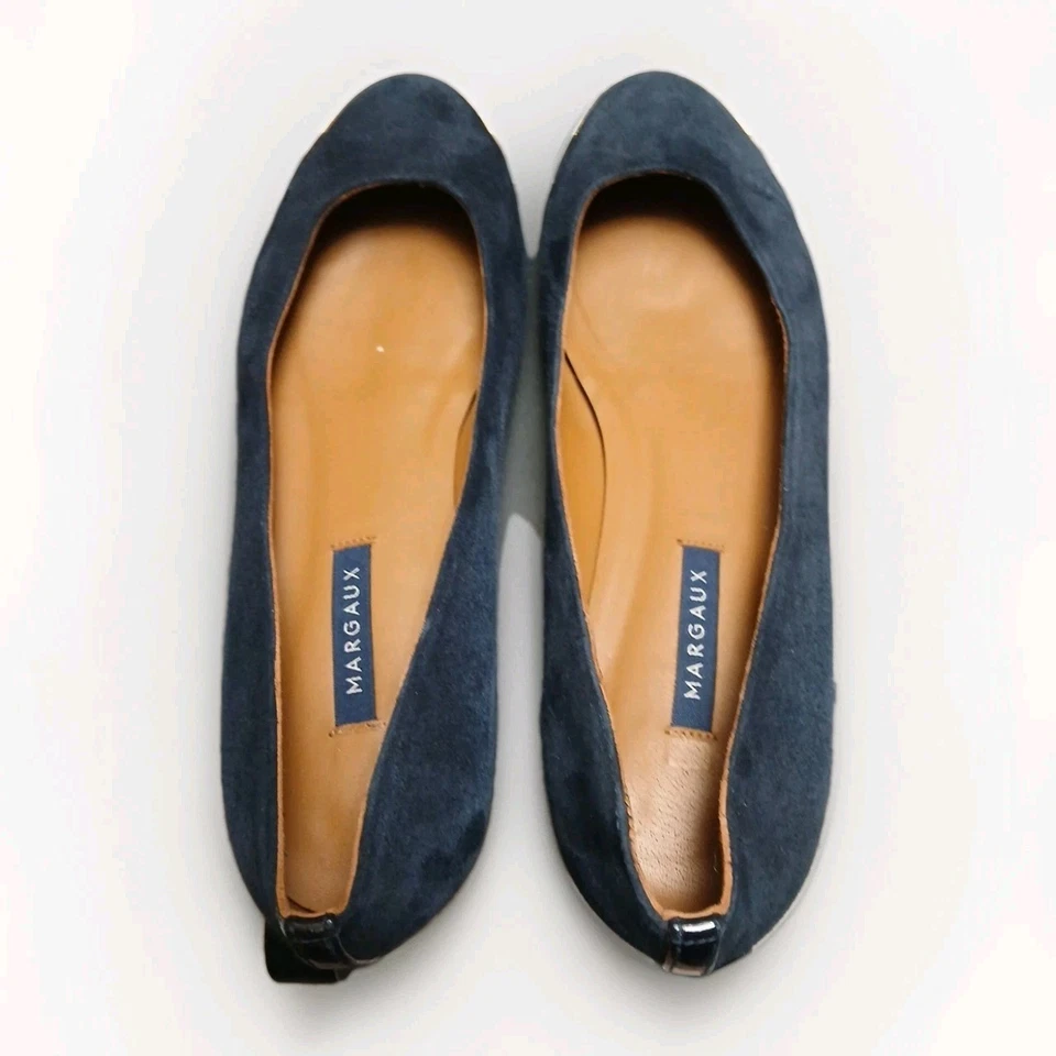 Margaux 40,5 темно-синий замшевый балет плоский минималистский карьера классический круглый носок - Изображение 3 из 4