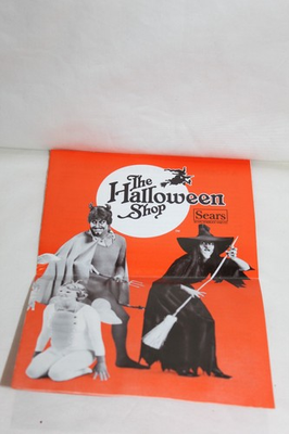 #ad Vintage Orange 1982 SEARS THE HALLOWEEN SHOP advertising flyer brochure $79.99