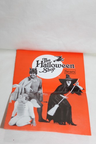 Vintage Orange 1982 SEARS THE HALLOWEEN SHOP advertising flyer brochure