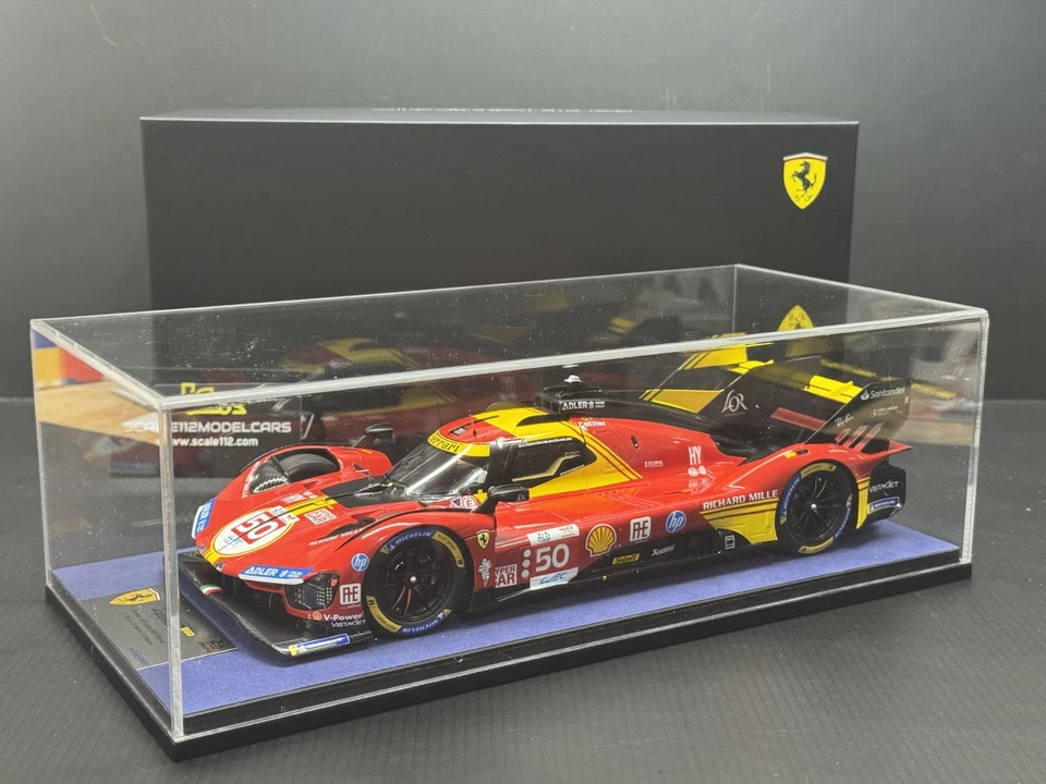 Ferrari 499P AF Corse #50 Le Mans 2024 Winner w/ Display Case 1/18 Looksmart - Image 2 of 4