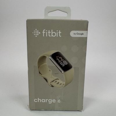 NEW Open Box Fitbit Charge 6 Activity Tracker Silver and Porcelain