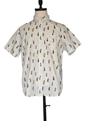 American Rag Mens Shirt Button Down Hula Girls Aloha Hawaiian Large Cotton