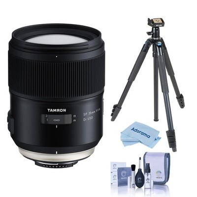 Tamron SP 35mm f/1.4 Di USD Lens for Nikon F, Bundle with Tripod Kit