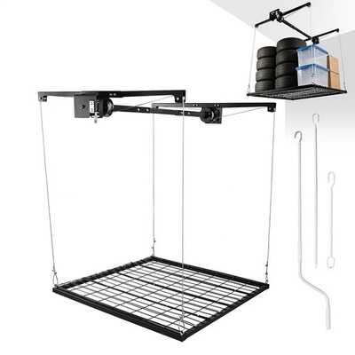 Overhead Garage Lifting Storage Rack, Garage Storage Rack, Adjustable Height Gar
