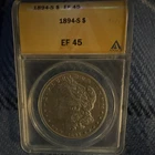 1894-S Morgan Silver Dollar ANACS EF 45 San Francisco $1 Coin