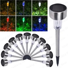 12 Pack Solar Power LED Stake Lights Outdoor Garden Patio Lawn Path Lamp Walkway