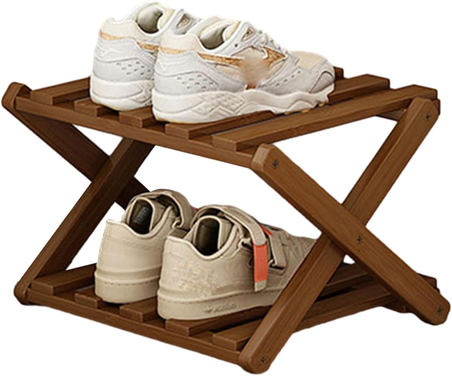 Bamboo Shoe Rack for Entryway,Installation-Free and Foldable Vertical Shoe St...