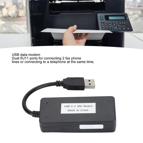 USB 56K External Dial Up Fax Data Modem Dual RJ11 Ports Support Caller ID Comput - Picture 6 of 12
