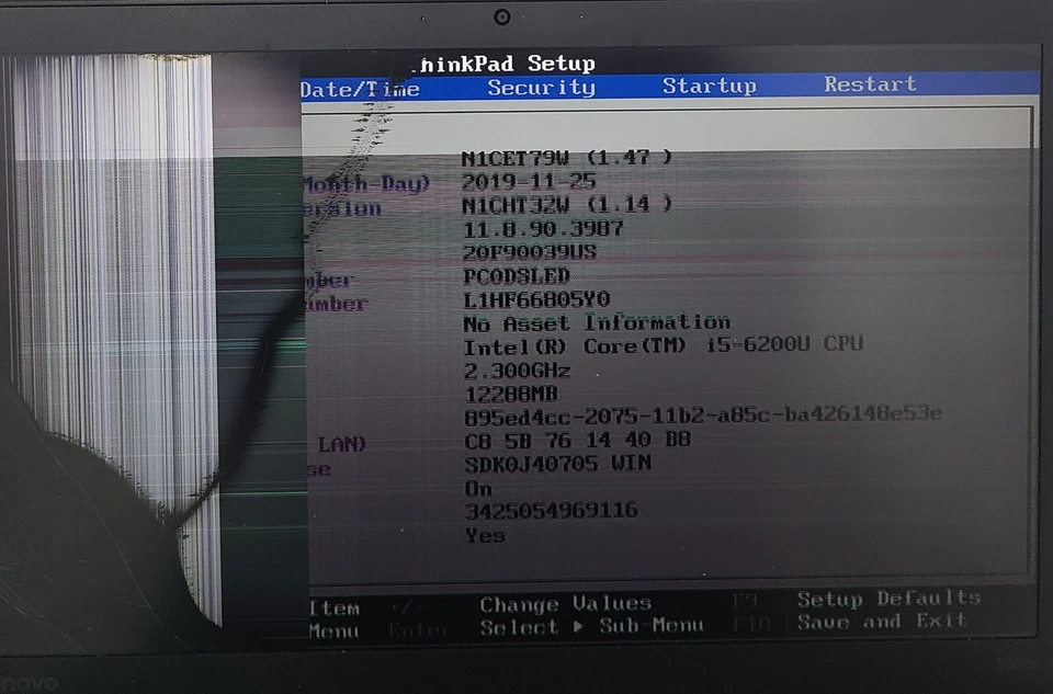 Portátil Lenovo ThinkPad T460s Intel i5-6200U 12 GB Ram SIN HD/OS Pantalla defectuosa (FL) Foto 2 de 4