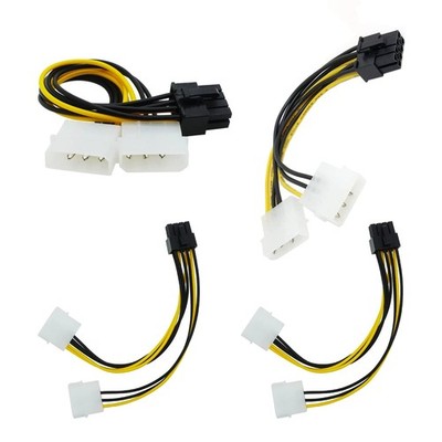 ThtRht 4 Pack 8-Pin PciE to Molex Dual 4-Pin Graphic 18 centimeters, Black 