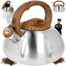 Elegant Stainless Steel Whistling Kettle 3l - Gas & Induction Hob Compatible