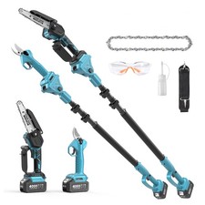 15ft Max 6in Telescoping Pole Saw Battery Powered & 30mm Electric Pruning Shears