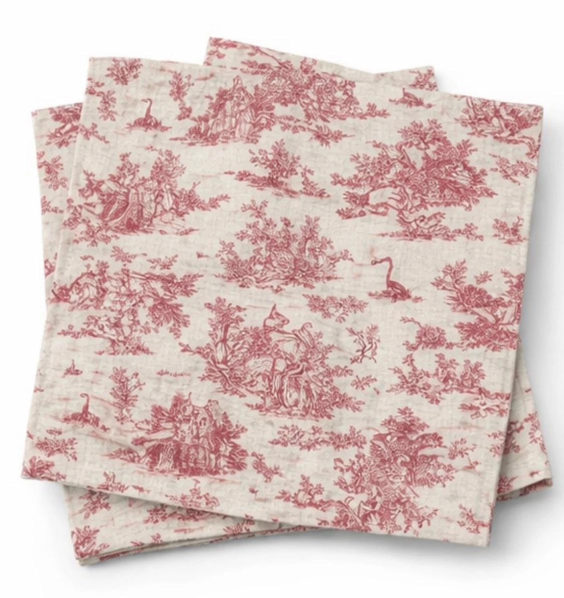 3 SERVIETTES de TABLE Beauvillé Tissu COTON d'Alsace