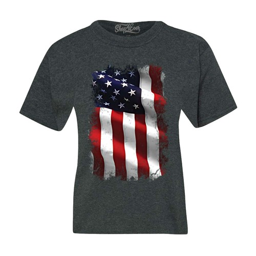 Patriotic American Flag Kids T-Shirt 4th of July USA Shirt - Picture 1 of 6