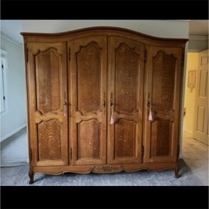 Large French Country Style 4-Door Armoire Wardrobe