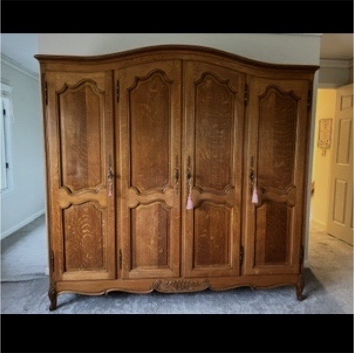 Large French Country Style 4-Door Armoire Wardrobe