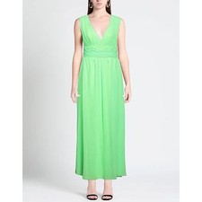 NO SECRETS Milano Lime Green Maxi Dress IT 46 US 10 Sleeveless Elegant Evening 