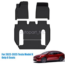 4Pcs For 2022 2023 2024 2025 Tesla Model X 6-Seats TPE Floor Mats Liners 3 Row