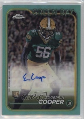 2024 Topps Chrome Rookie Aqua Refractor /199 Edgerrin Cooper #RA-ECO Auto RC 3hd