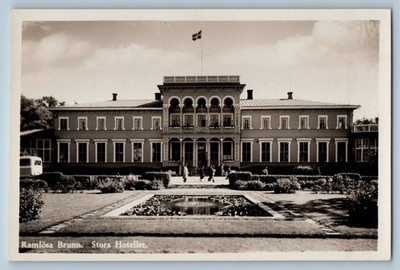 Helsingborg Sweden Postcard Ramlösa Brunn. Stora Hotellet c1940's RPPC Photo
