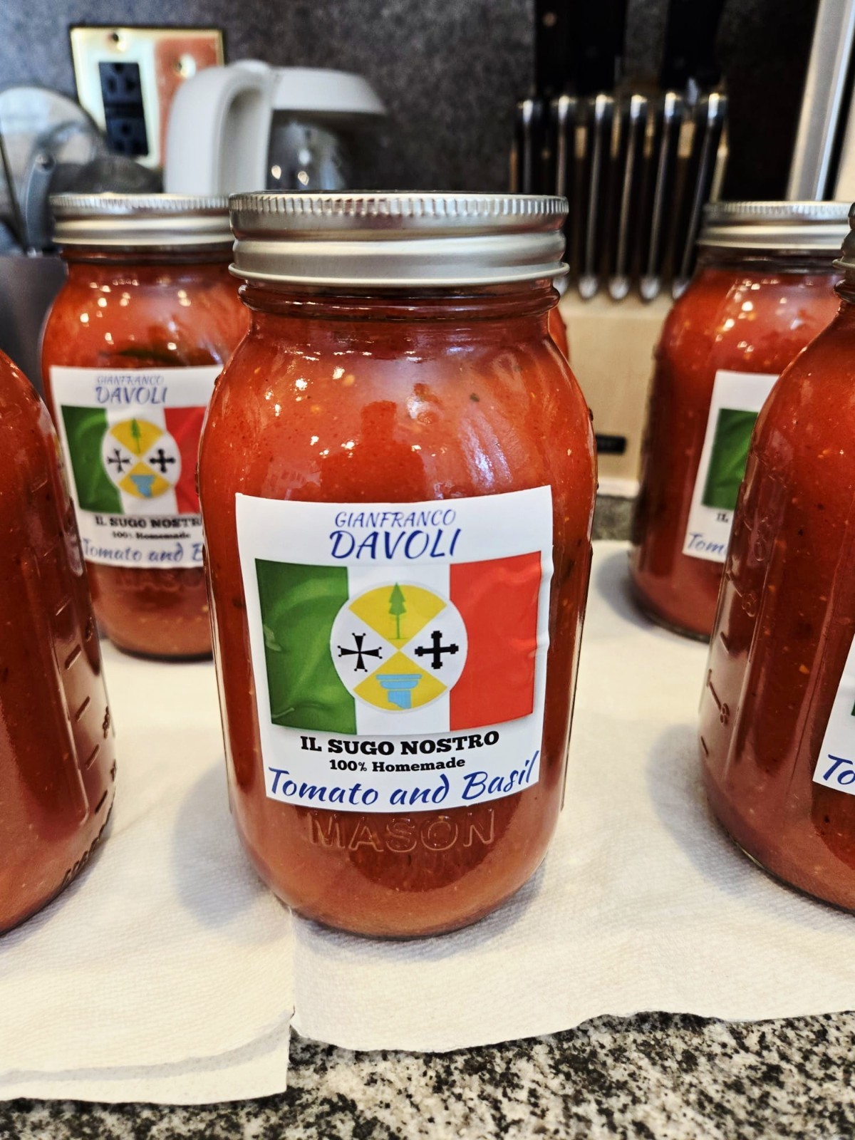 SALSA DE TOMATE CASERA DE GIANFRANCO'S FRASCOS 32 oz "gianfranco davoli il sugo nostro"