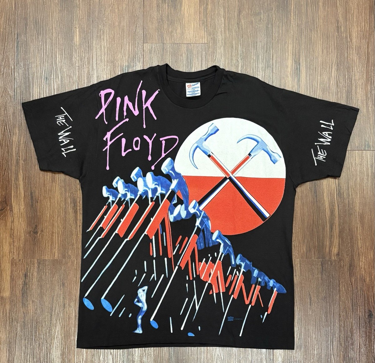 Vtg 1994 Pink Floyd The Wall Marching Hammers All Over Print T