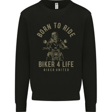 Biker 4 Life Motorbike Motorcycle Skull Mens Sweatshirt Jumper