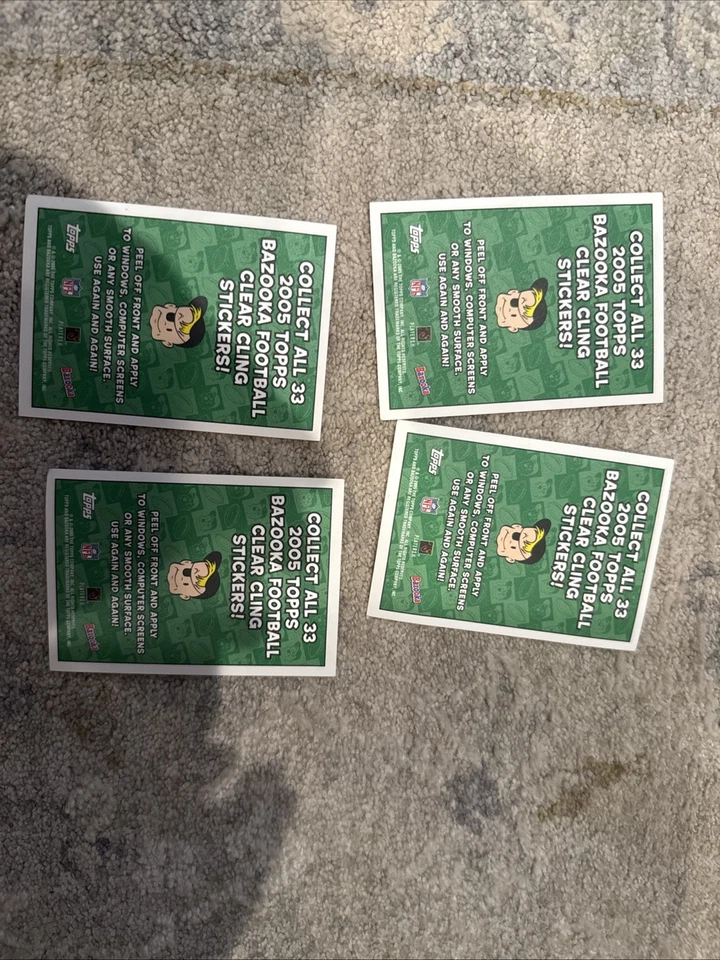 Tops Bazooka Football Clear Cling Stickers 4ct. Hawks, Browns, Titans, Saints - Image 2 of 2