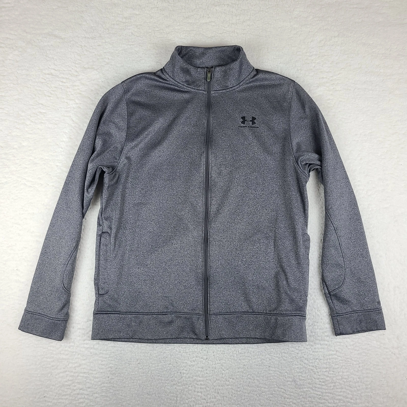 Under Armour Sweater Mens Large Gray Full Zip Loose Performance Storm Tech Golf