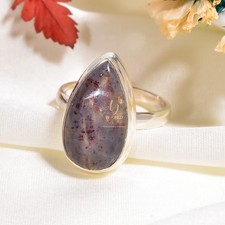 Pear Shape Iolite Sunstone Gemstone Ring in 925 Sterling Silver Valentine's Gift