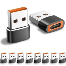QiweDour 10pack USB to C Adapter, C Female Male BLACK