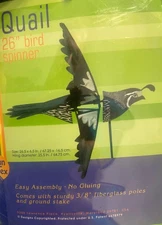 26" QUAIL WhirliGig Wind Spinner Garden Stake Premier Kites & Designs BRAND NEW