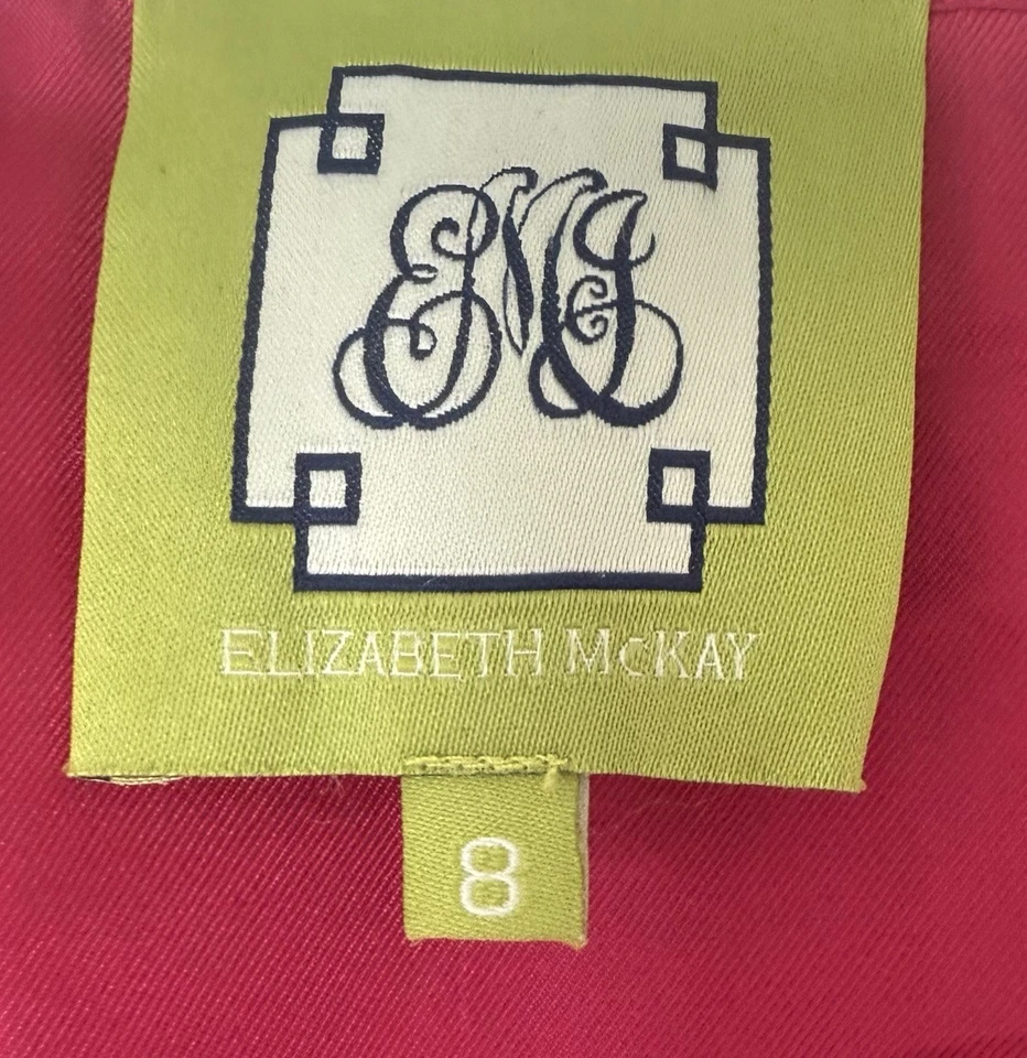 Blusa Elizabeth McCay Rosa Caliente con Volantes; Envoltura de Seda Manga Larga Foto 2 de 4