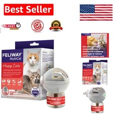 Vet-Recommended 30-Day Cat Calming Diffuser - Covers 700 sqft, Safe Effective
