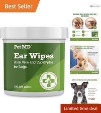 Dog Ear Cleaning Wipes Aloe Vera Eucalyptus 100 Count Soothing Ear Care