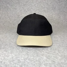 Fahrenheit Blank Strapback Hat Black Tan OSFM Adjustable Lightweight VTG