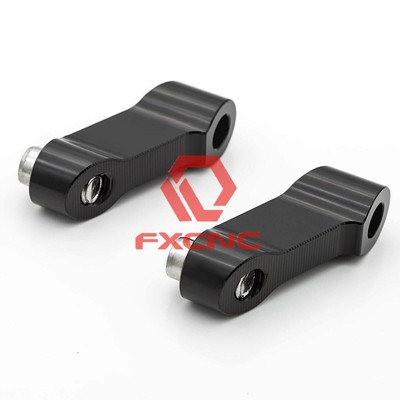 CNC Motorcycle Mirror Mount Riser Extender Adapter Right&Right Threaded 8mmx1.25