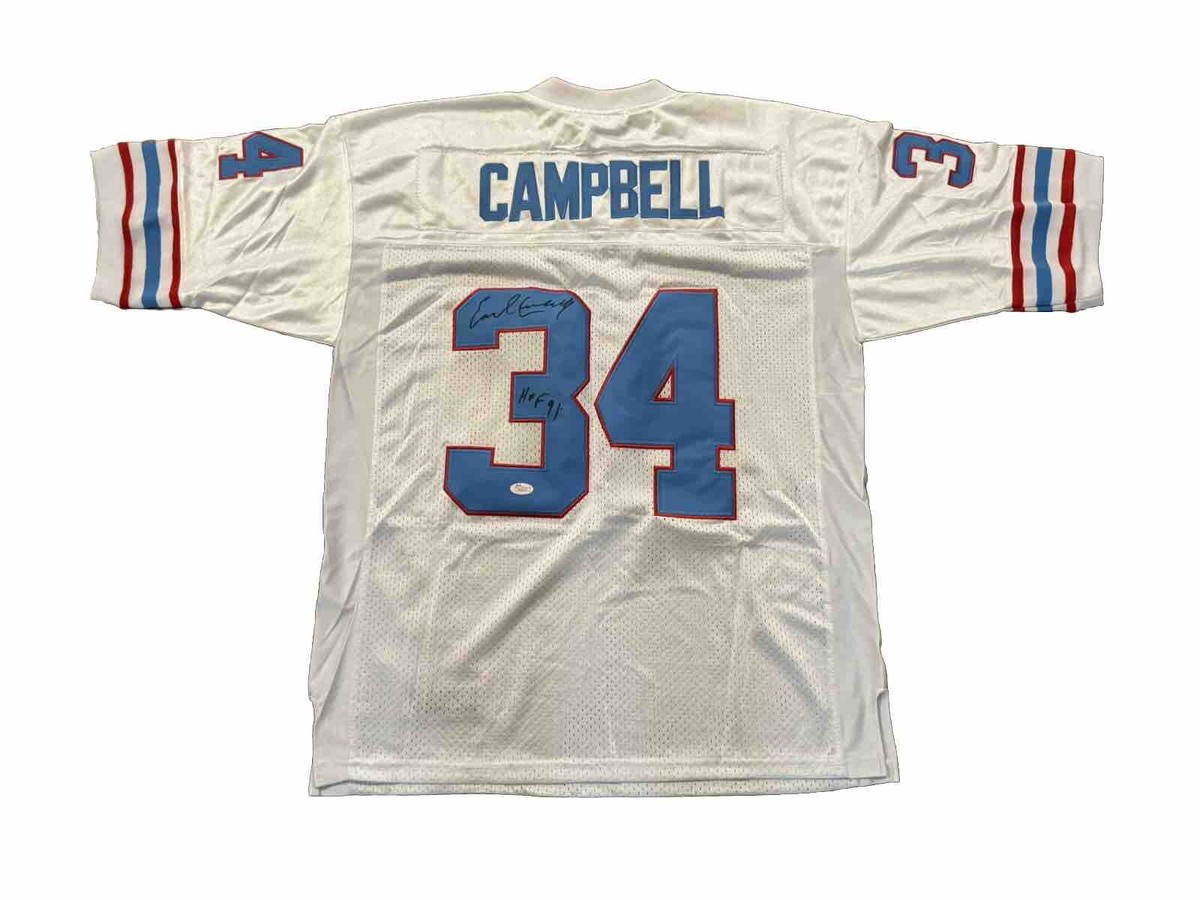 Earl Campbell Signed Houston Oilers (Away White) Jersey JSA | eBay