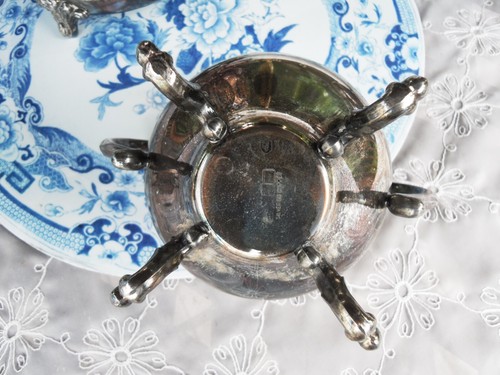 VINTAGE SILVER ON COPPER TEA SET WITH BURNER AND STAND. CROWN SYMBOL - Picture 11 of 14