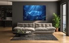 Manta Ray Blue Glass Wall Art