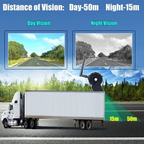2 Wireless Backup Camera 7" Quad Mirror Monitor DVR for Truck Caravan Reversing - Picture 5 of 11