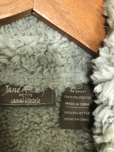 2 Jane Ashley Women's Pink And Green Fleece Sherpa Lined Full Zip Vest Size PL - Picture 10 of 11