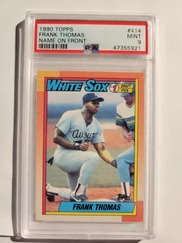 1990 Topps #414 Frank Thomas Name On Front PSA MINT 9 Chicago White Sox