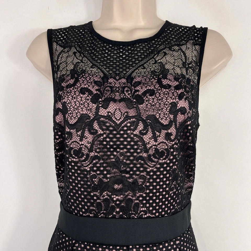 Vestido Danny & Nicole para mujer talla 6 sin mangas hasta la rodilla línea A de encaje Foto 2 de 4