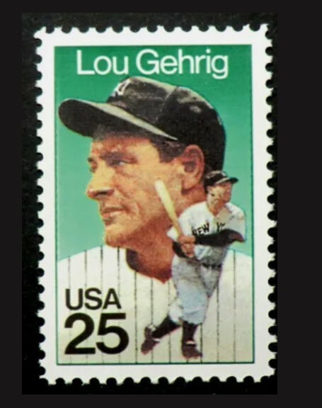 1989 LOU GEHRIG STAMP BASEBALL NY YANKEES SINGLE 25 CENT USPS UNUSED POSTAGE MNH