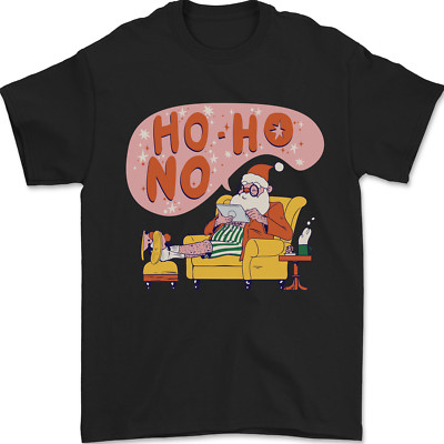 HO HO No Funny Lazy Christmas Bah Humbug Xmas Herren T-Shirt 100% Baumwolle