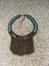 Egyptian Style Choker Necklace With Hanging Chains Chico's Reversible