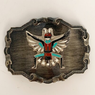 Native American Dancer Metal Belt Buckle Raintree USA Vintage Cowboy Rodeo