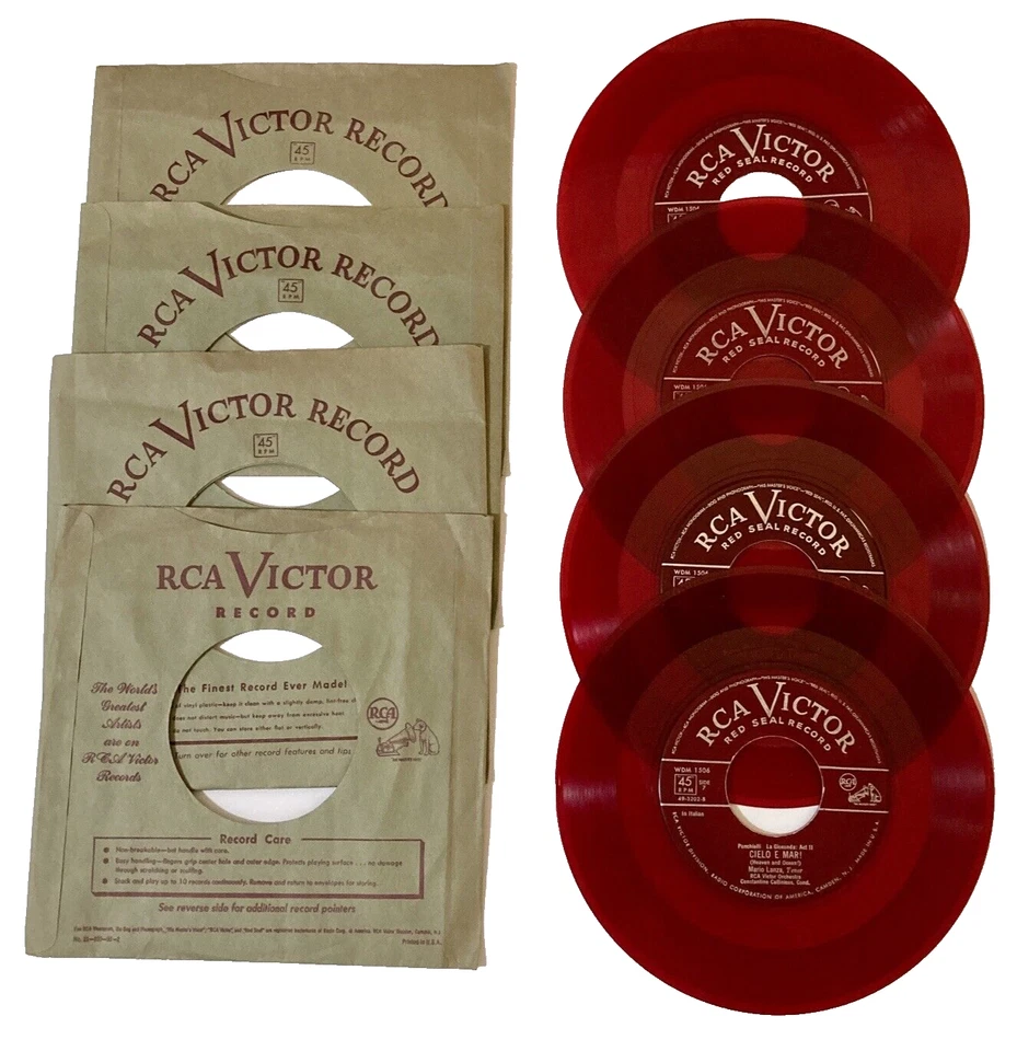 7" 45 RPM - 4X Box Set, Mario Lanza, The Great Caruso, Opera, RCA Victor WDM1506 Foto 3 de 4